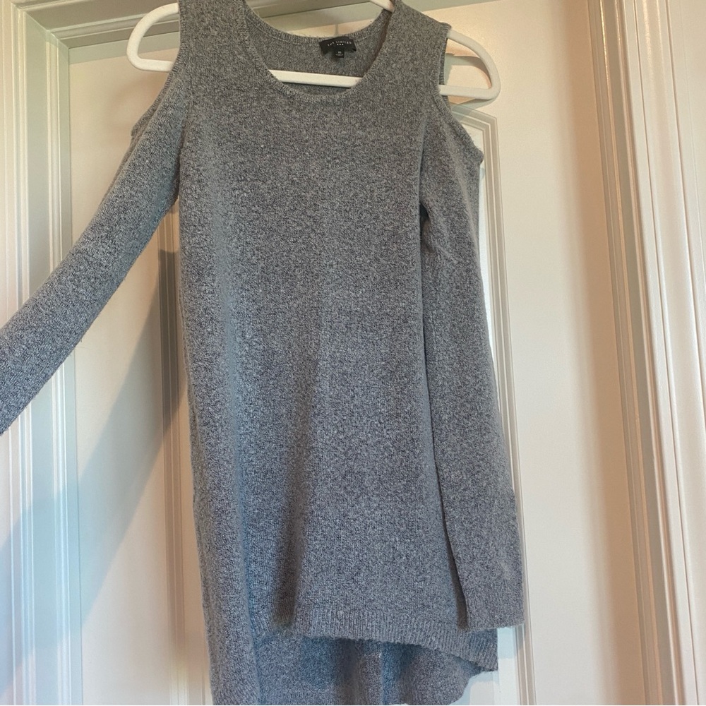 The Limited, Grey Sweater with peekaboo shoulder